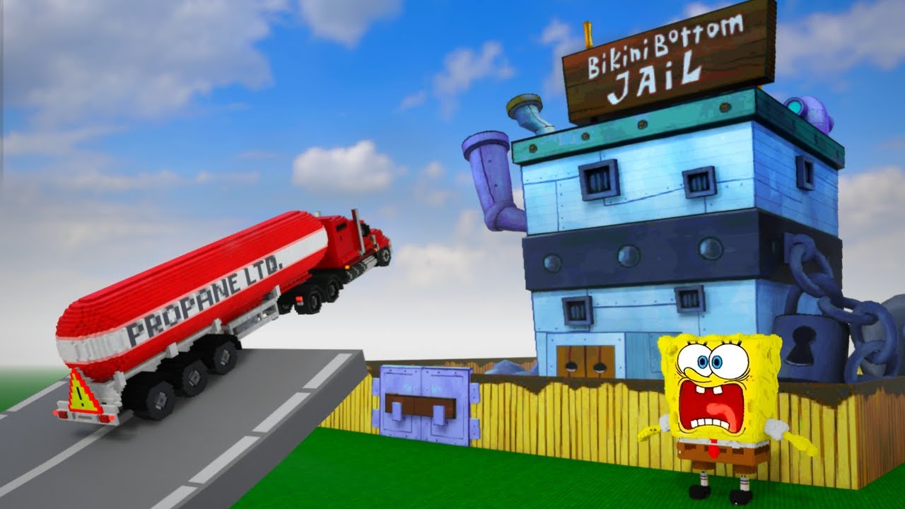 Cars vs Bikini Bottom Jail (SpongeBob) - Teardown