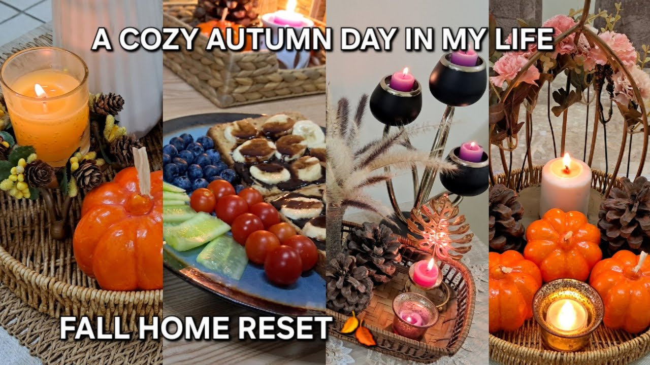 Cozy Autumn Day at Home🍂 | Fall Home Decor, Morning reset, Breakfast, Fall Centrepiece | Aesthetic