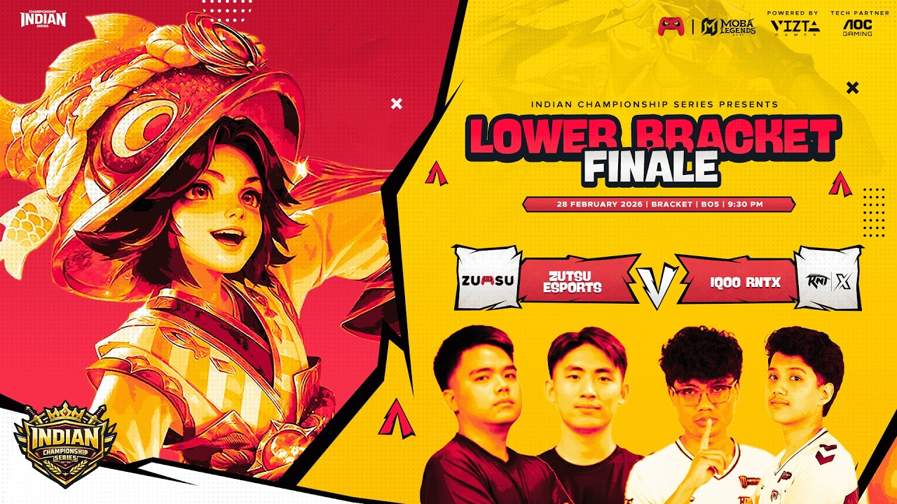 INDIAN CHAMPIONSHIP SERIES TECH PARTNER AOC Gaming| Lower Bracket Finale | Moba 5V5 | Zutsu Esports