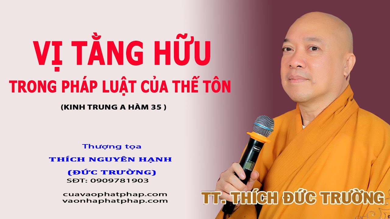 VỊ TẰNG HỮU TRONG PHÁP LUẬT CỦA THẾ TÔN -TRUNG A HÀM 35 || THƯỢNG TỌA THÍCH NGUYÊN HẠNH (ĐỨC TRƯỜNG)