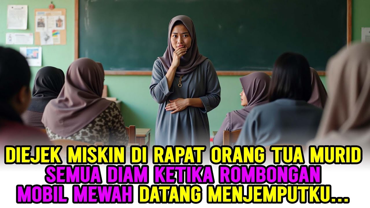 Diejek Miskin Di Rapat Orang Tua Murid, Semua Diam Ketika Rombongan Mobil Mewah Menjemputku ❗