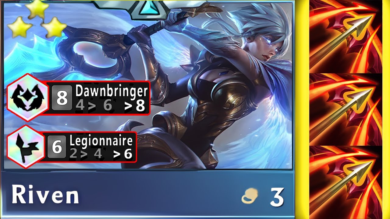 3x Hurricane Riven ⭐⭐⭐ 3 Star | ft. 8 Dawnbringer 6 Legionnaire | TFT SET 5.5