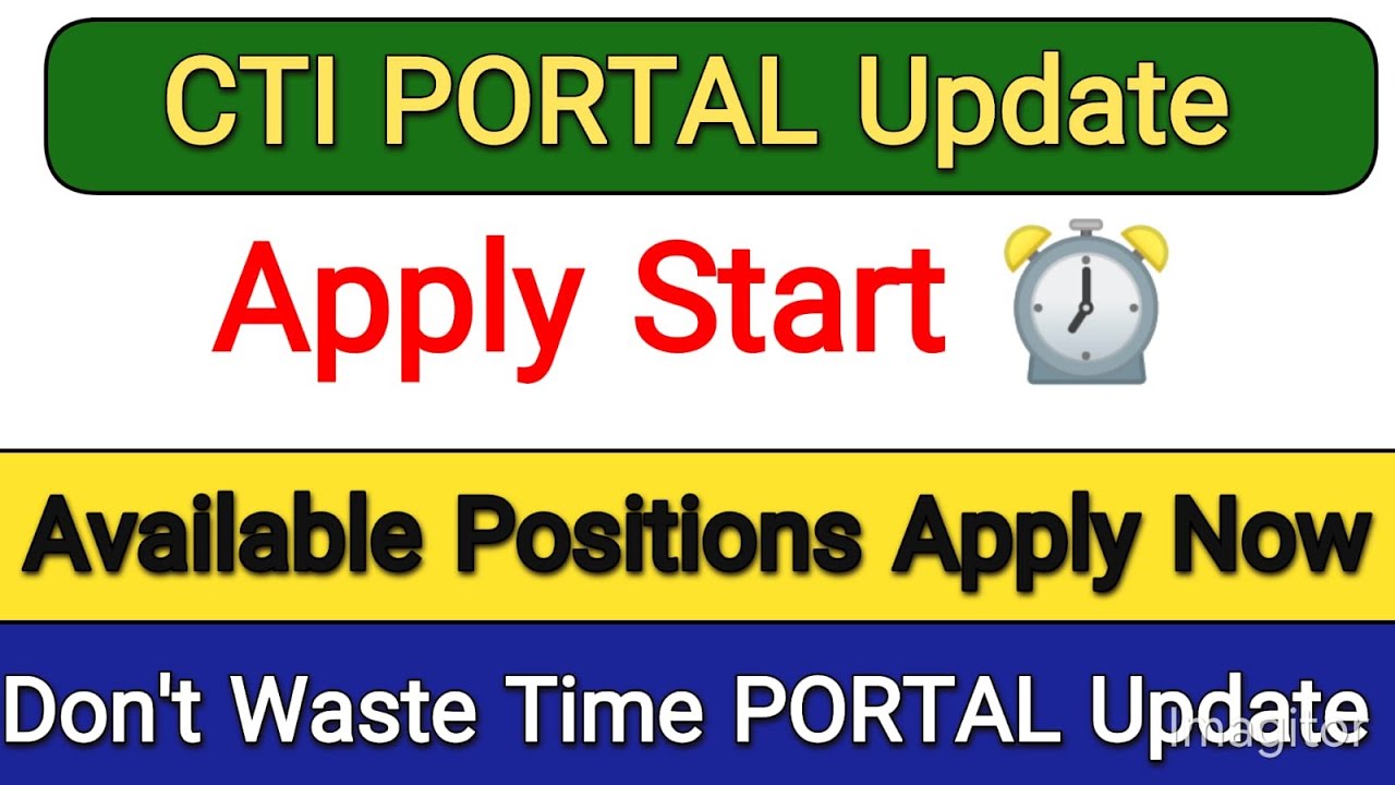 CTI PORTAL UPDATE | APPLY NOW !!! | COLLEGES NAME AND SEATS AVAILABLE ON PORTAL