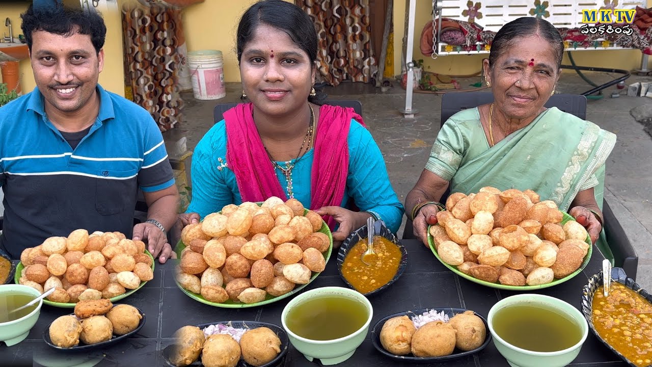 పాని పూరి ఎగ్ బజ్జి తిండి పోటి #Eating Challenge#91|| Thindi Poti#MKTV పలకరింపు