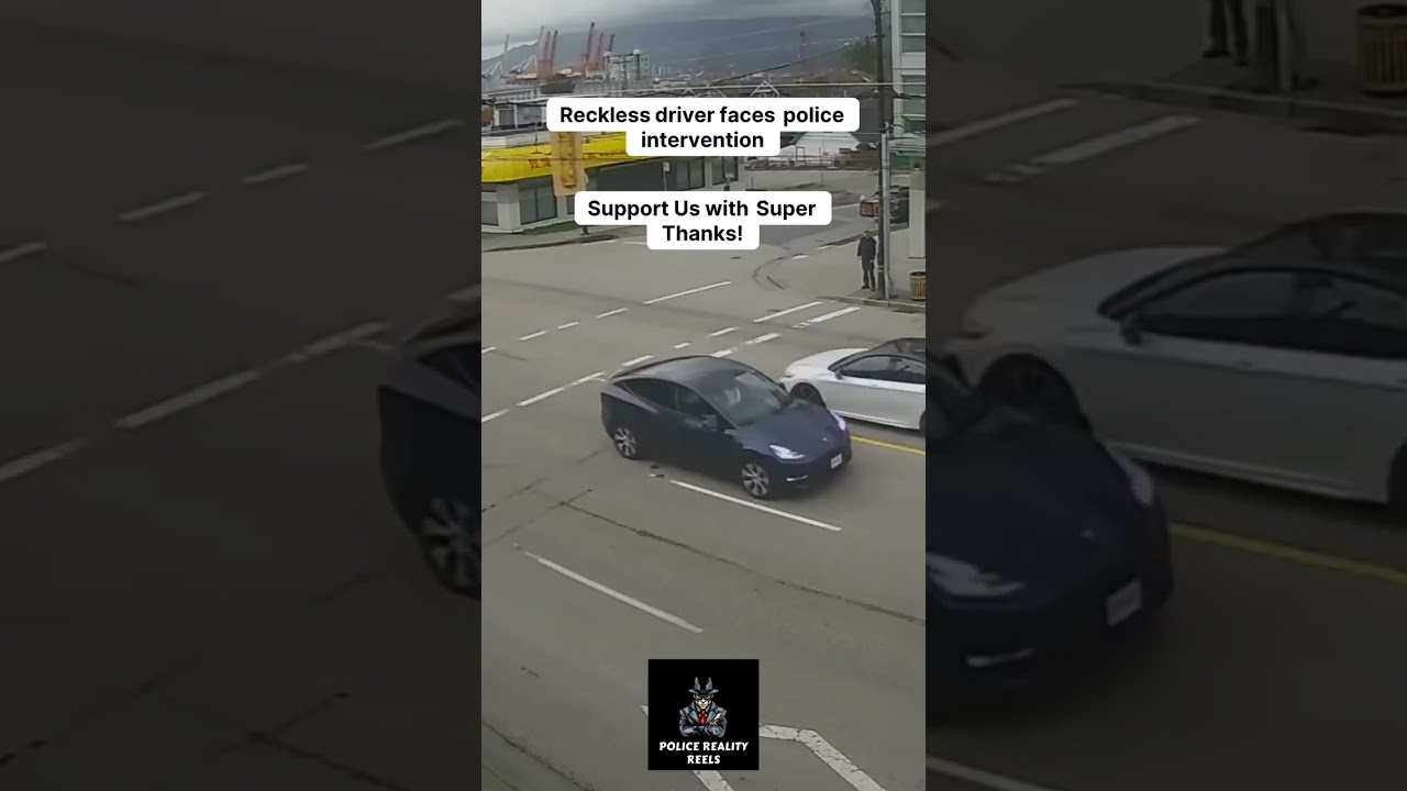 Watch the chaos unfold as a reckless driver faces police intervention!