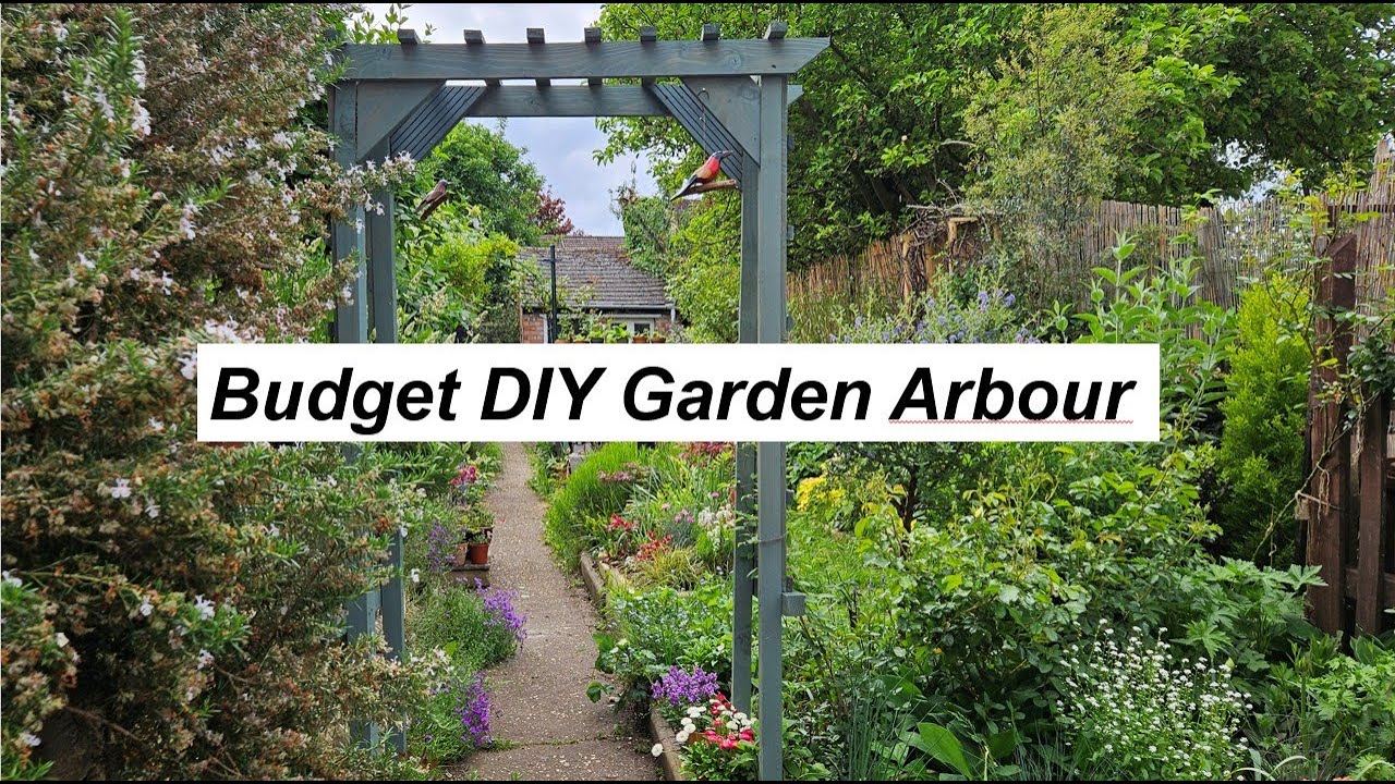 Rustic DIY garden arbour on a budget