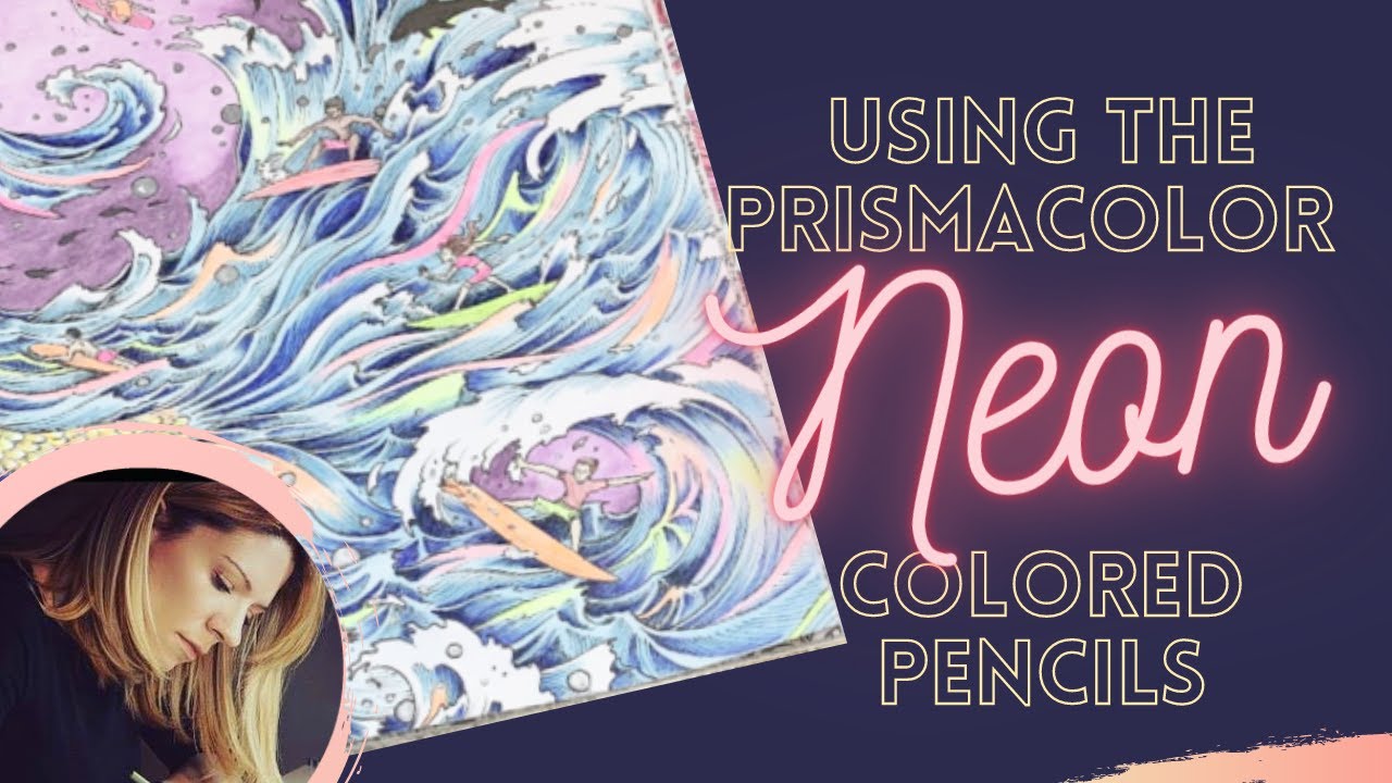 Использую цветные карандаши NEON Prismacolor! — Учебник по раскрашиванию для взрослых