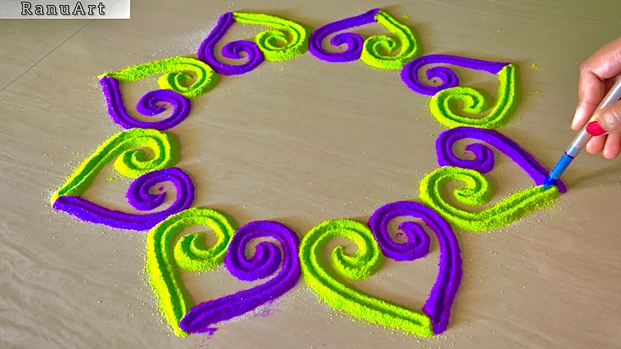 Super Easy Rangoli Design for Beginners | Beautiful & Quick Rangoli Tutorial ✨Ranu Art