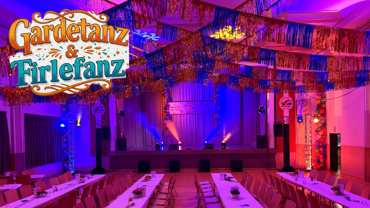 Licht & Tontechnik Aufbau für Gardetanz & Firlefanz – Karnevalsshow Backstage! 🎉