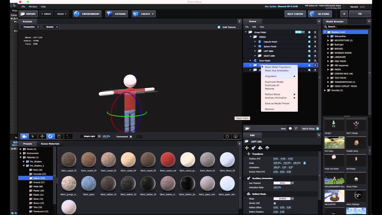 Creating a rigged character in Element 3D