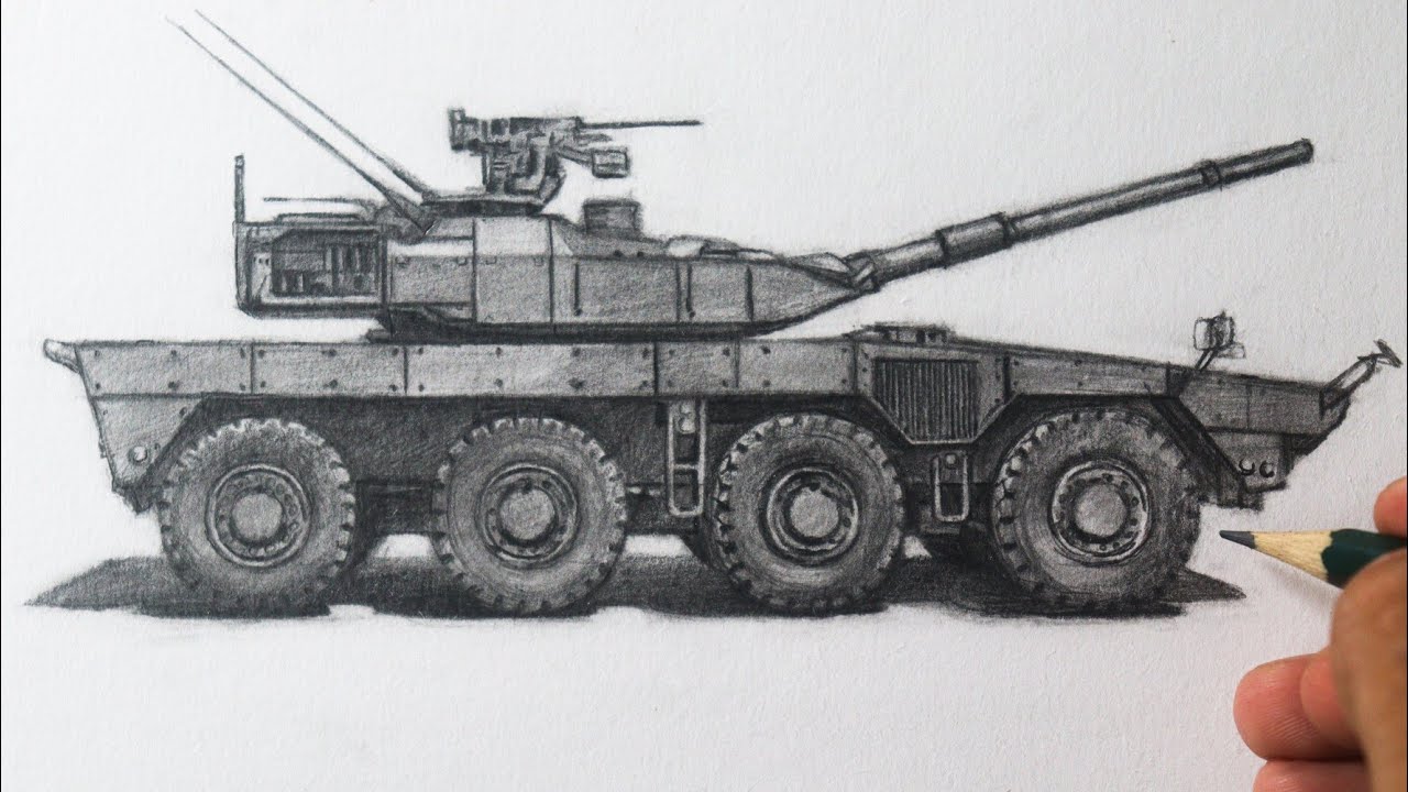 Como desenhar um Veiculo militar Japonês - Type 16 Maneuver Combat Vehicle NARRADO