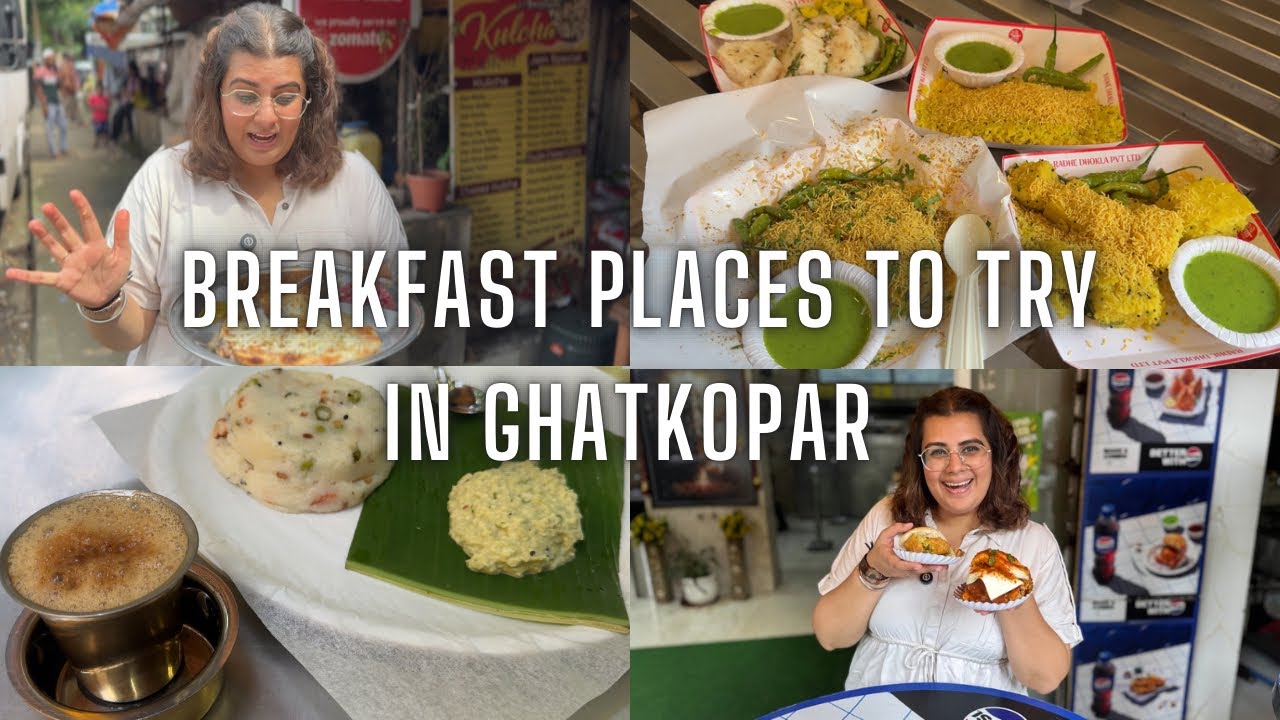 Breakfast places in Ghatkopar |Masala Vada pav | kulcha in a Dhaba |Dhokla heaven | Mani&rsquo;s cafe | 4K