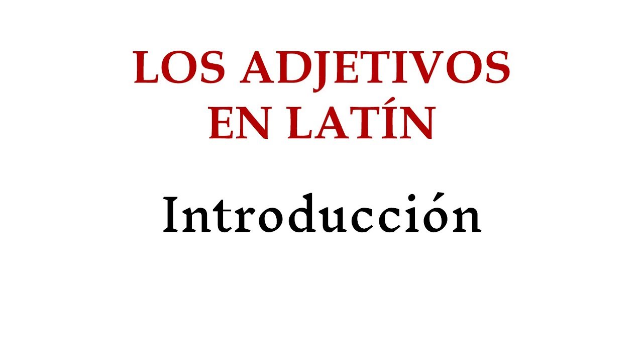 3. LOS ADJETIVOS EN LATÍN (introducción, clasificación y enunciados)