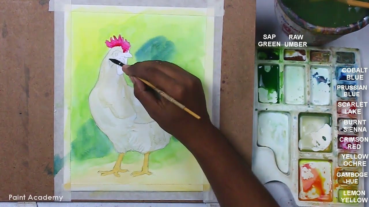 How to Paint Realistic Chicken in Watercolor | step by step