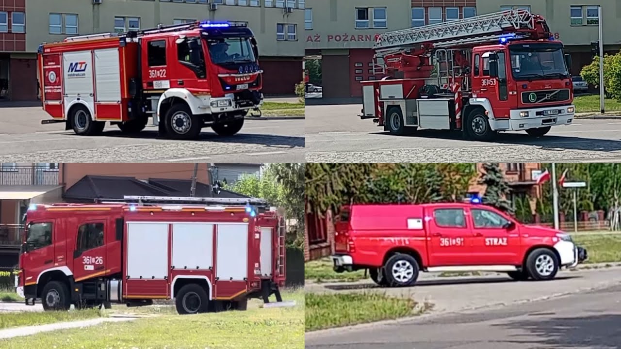 WYJAZD ALARMOWY plutonu gaśniczego JRG Łomża do pożaru! 4 zastępy alarmowo.