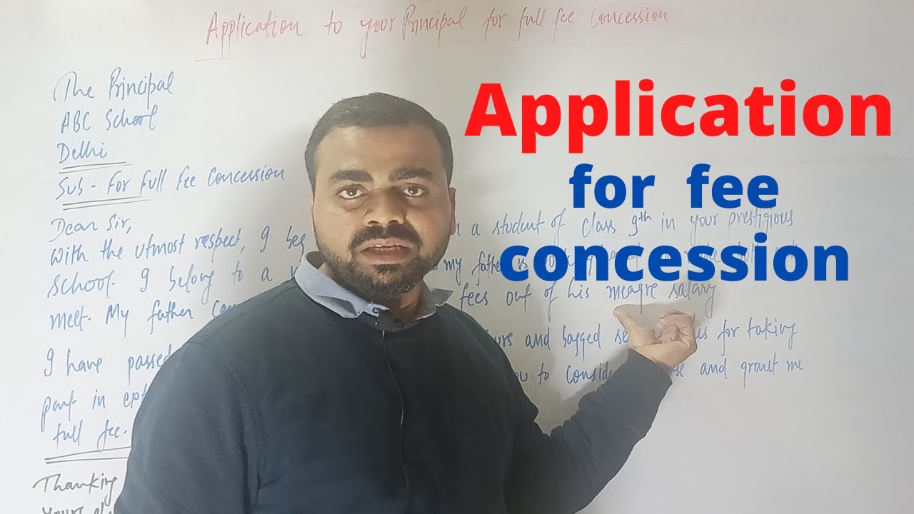 Application for full fees concession// Application to principal // @Dean Sir The Educator