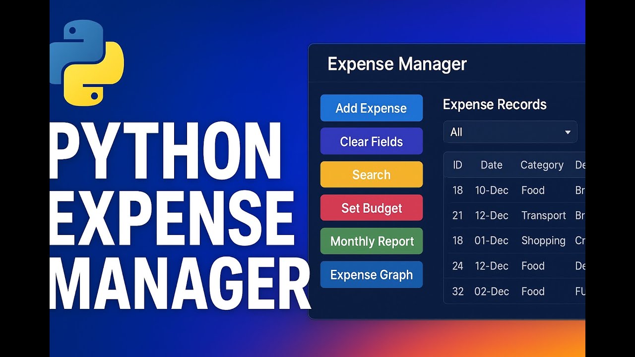 Next-Level Expense Tracker in Python | Beautiful UI + Database | Full Project