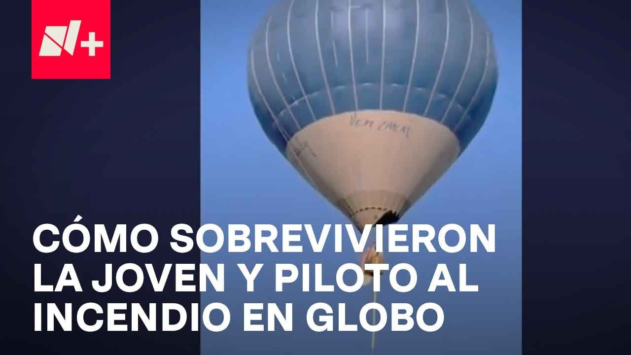 Incendio de globo en Teotihuacán; Así fue como sobrevivieron joven y piloto al accidente - En Punto