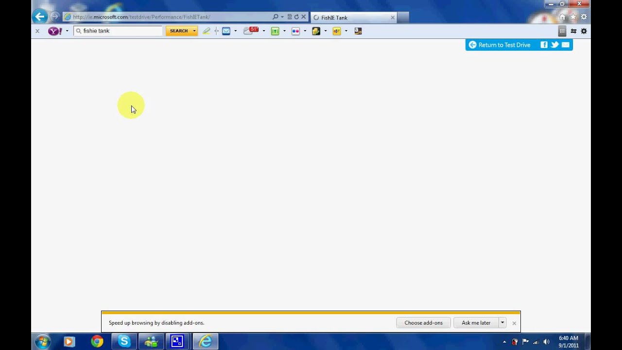 Internet Explorer 9 browser test