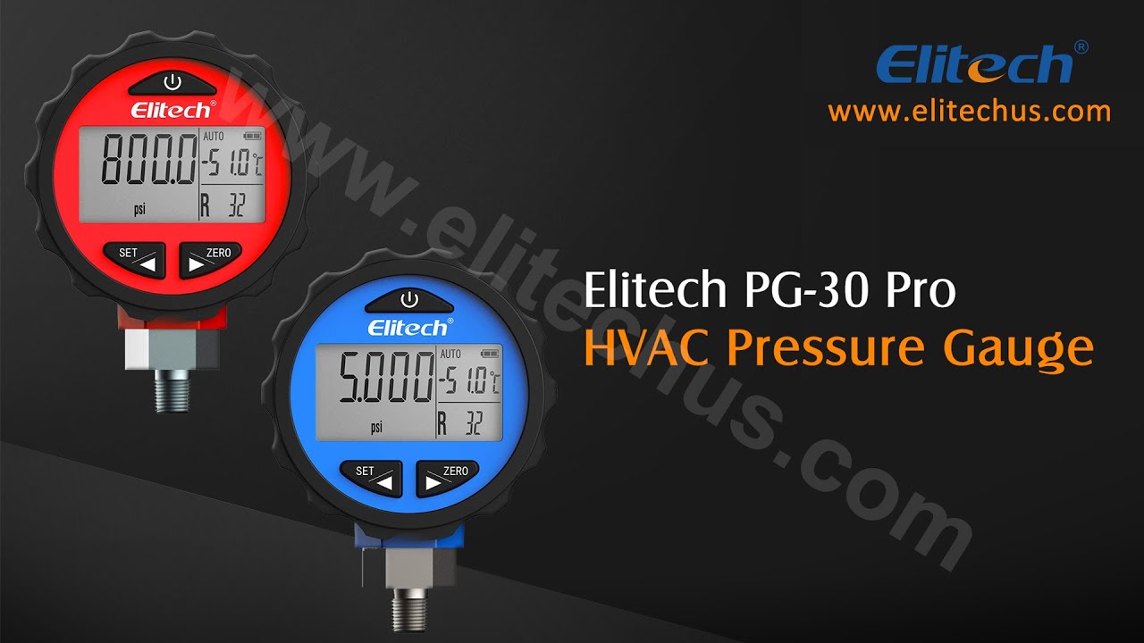 Elitech PG-30Pro Red Digital Refrigeration Gauges  -14.5~800 PSI