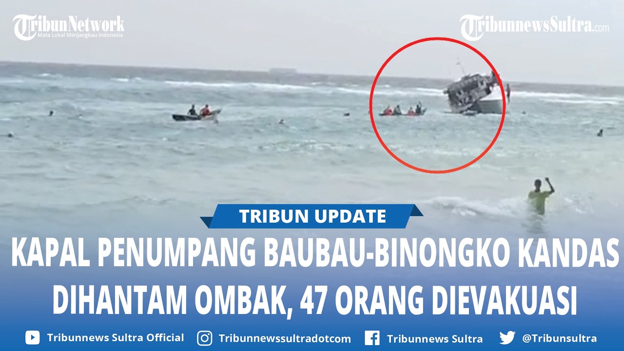 Viral Video Kapal Rute Baubau Binongko Wakatobi Kandas di Pantai Burangasi Rumbia Buton Selatan
