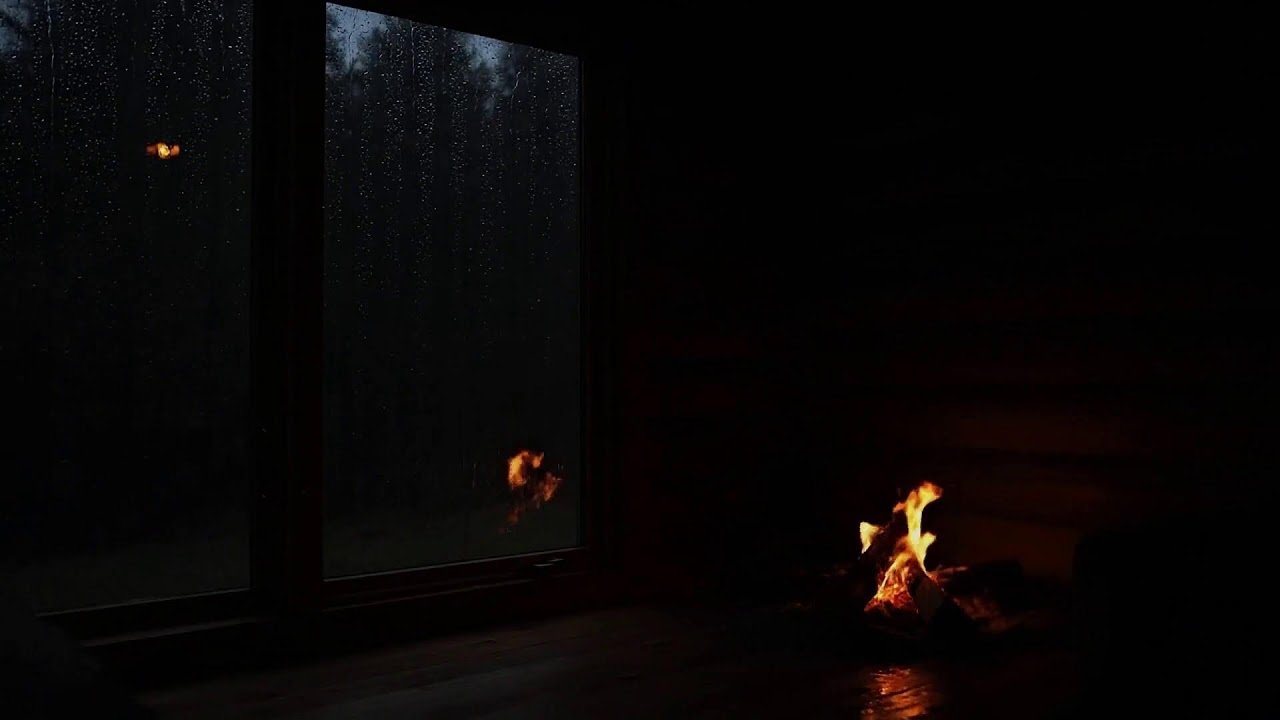 Soothing Rainfall Sounds with Soft Fireplace Ambience for Relaxation