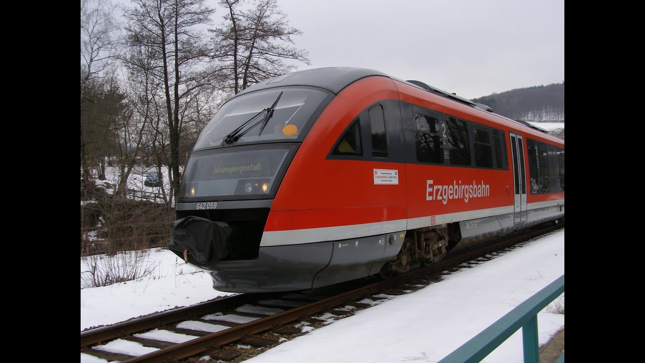 Die Erzgebirgbahn zwischen Lößnitz - Aue und Schwarzenberg (Desiro Triebwagen) [HD]