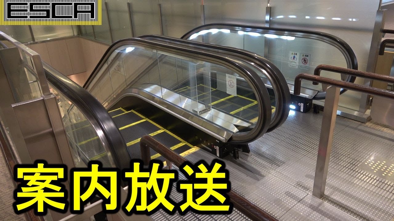 【案内】新千歳空港 昇りエスカレーターです。下りエスカレーターです。時折ブザー  hokkaido shinchitose airport Escalator