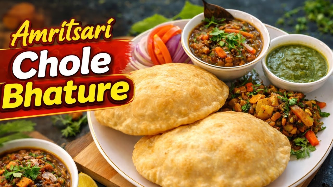 Amritsari Chole Bhature Recipe | Halwai Style Ghar Par Kaise Banaye | Chatore Dishes