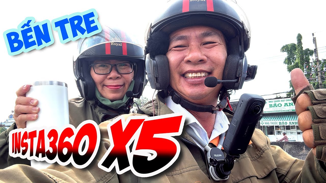 Đường về quê mẹ vợ ở Bình Đại - Bến Tre (Quay Mô tô Vlog bằng Insta360 X5)