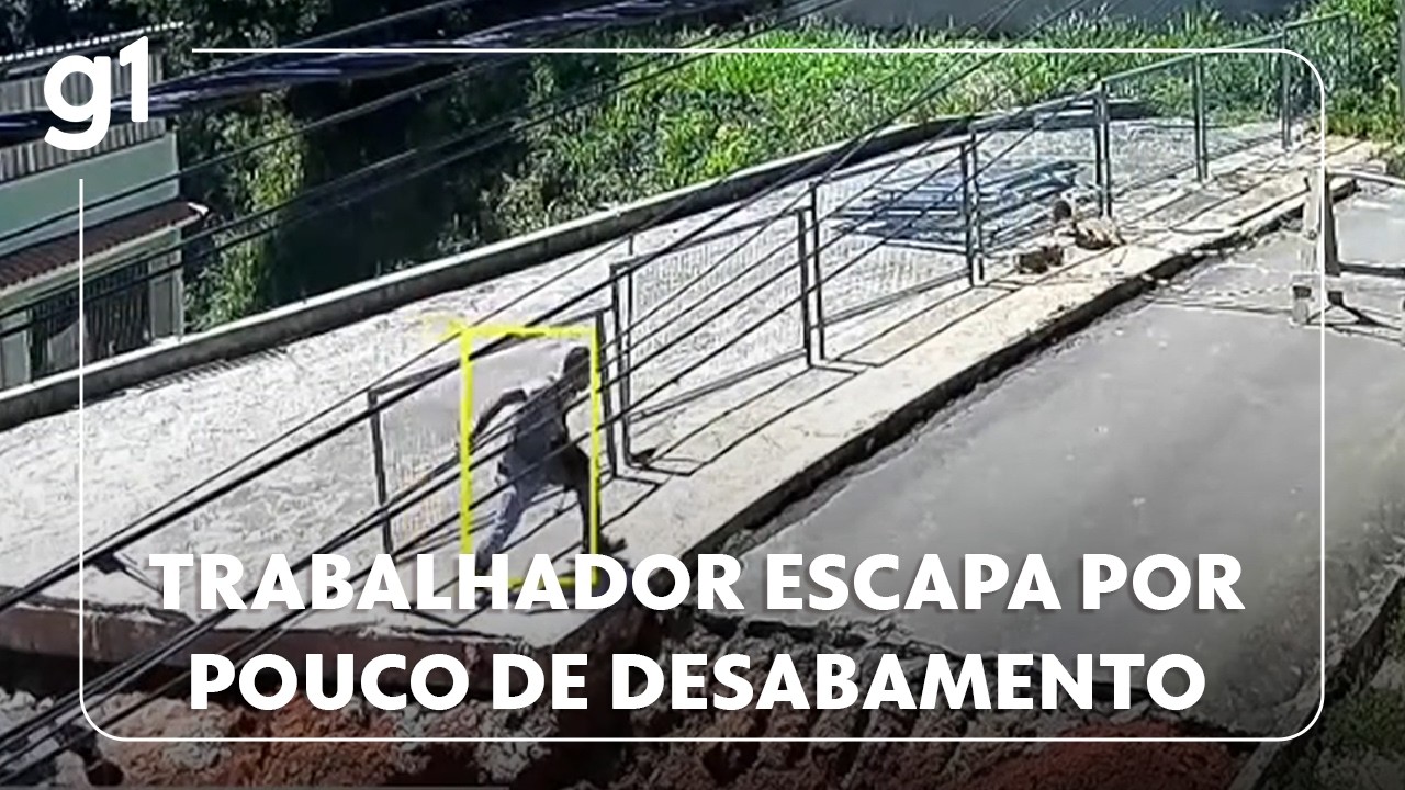 Trabalhador escapa por pouco do desabamento de uma obra no Esp&iacute;rito Santo