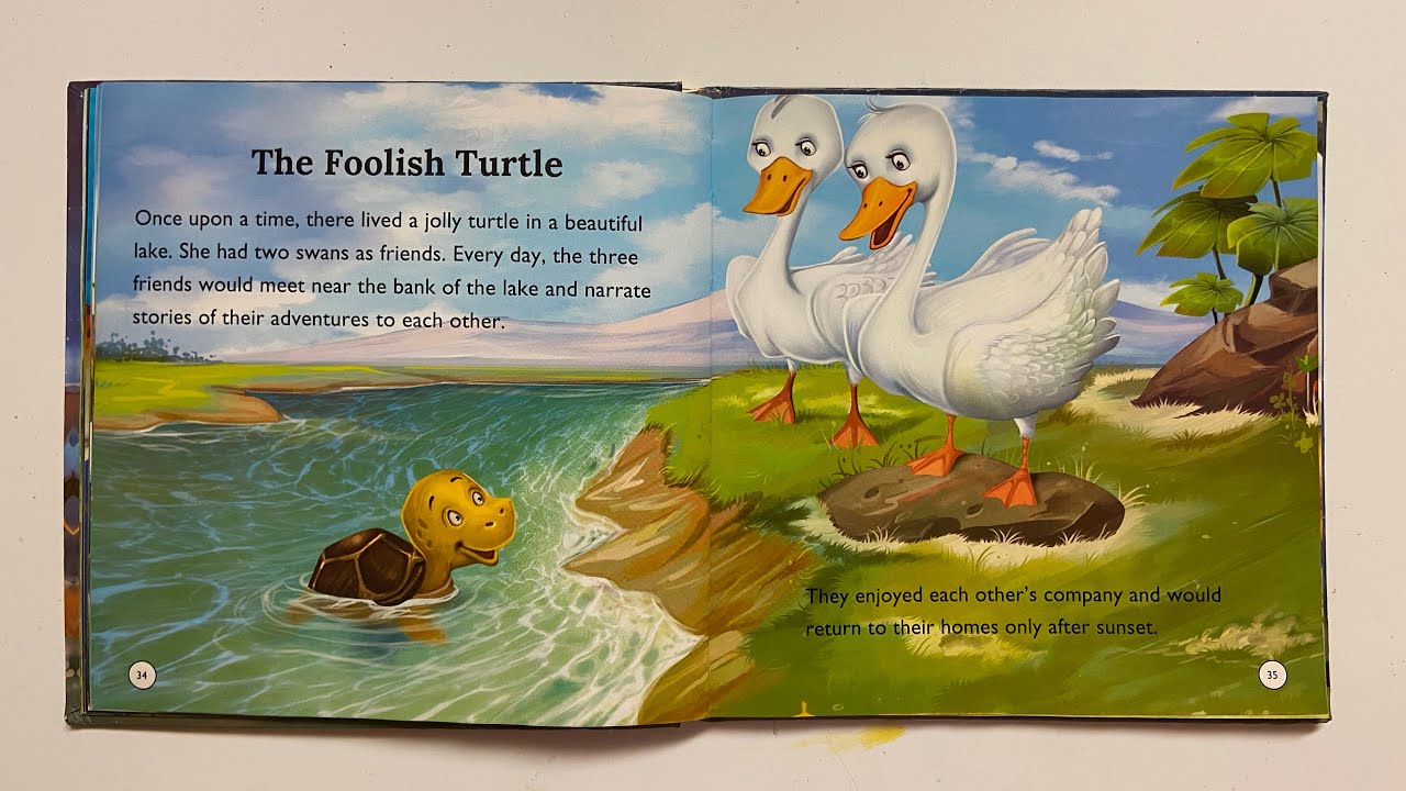 💕 The foolish turtle - Animal tales from Panchtantra/ kids stories reading aloud