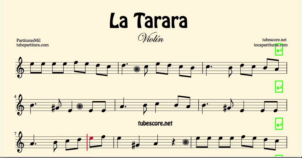 La Tarara sheet music for violin