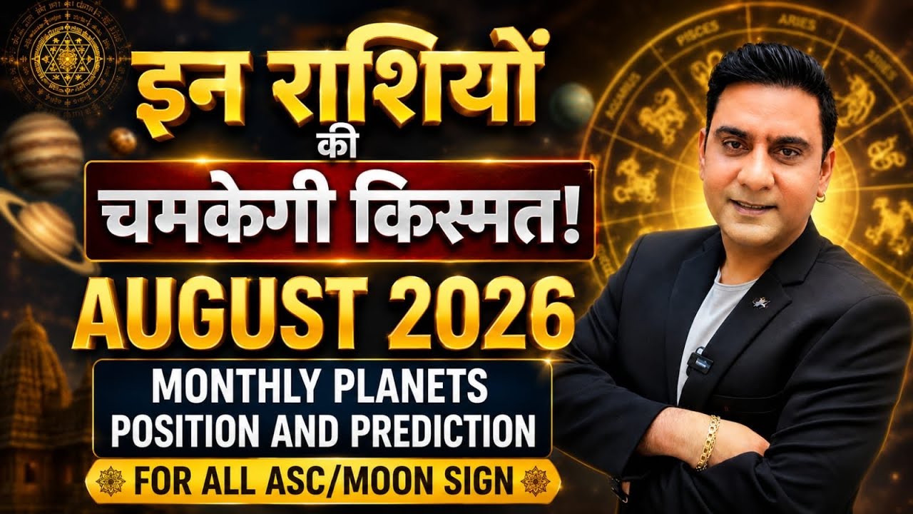 AUGUST 2026 MONTHLY PLANETS POSITION AND PREDICTION FOR ALL ASC/MOON SIGN | TRANSIT | AMMIT KAPUR