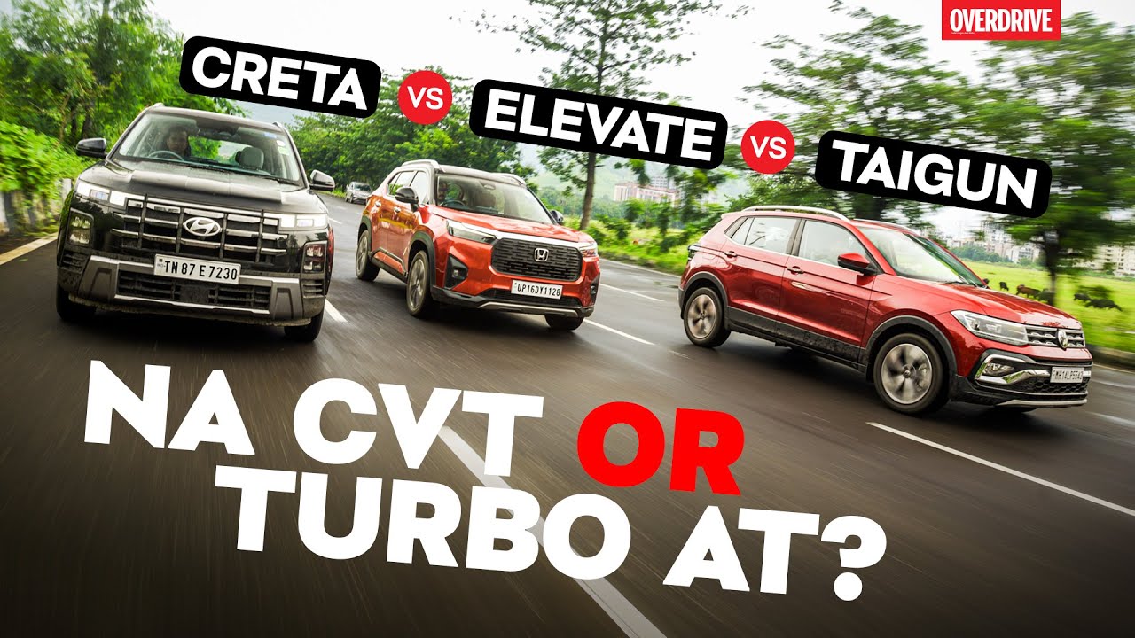 Hyundai Creta vs Honda Elevate vs Volkswagen Taigun Comparison Review - The Sensible Ones | @OVERDRIVE