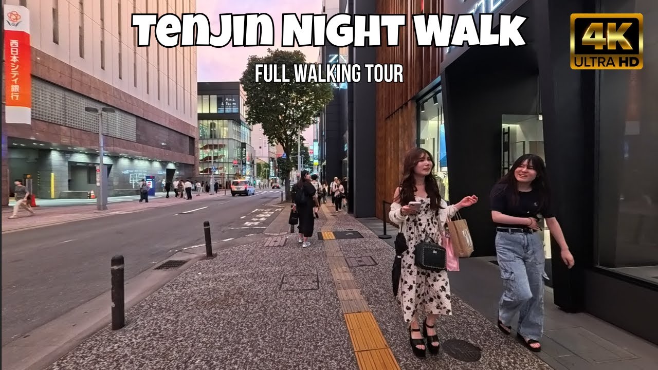 Tenjin Night Walk 天神 | Fukuoka 福岡 Japan City Walk at Night | 4K HDR