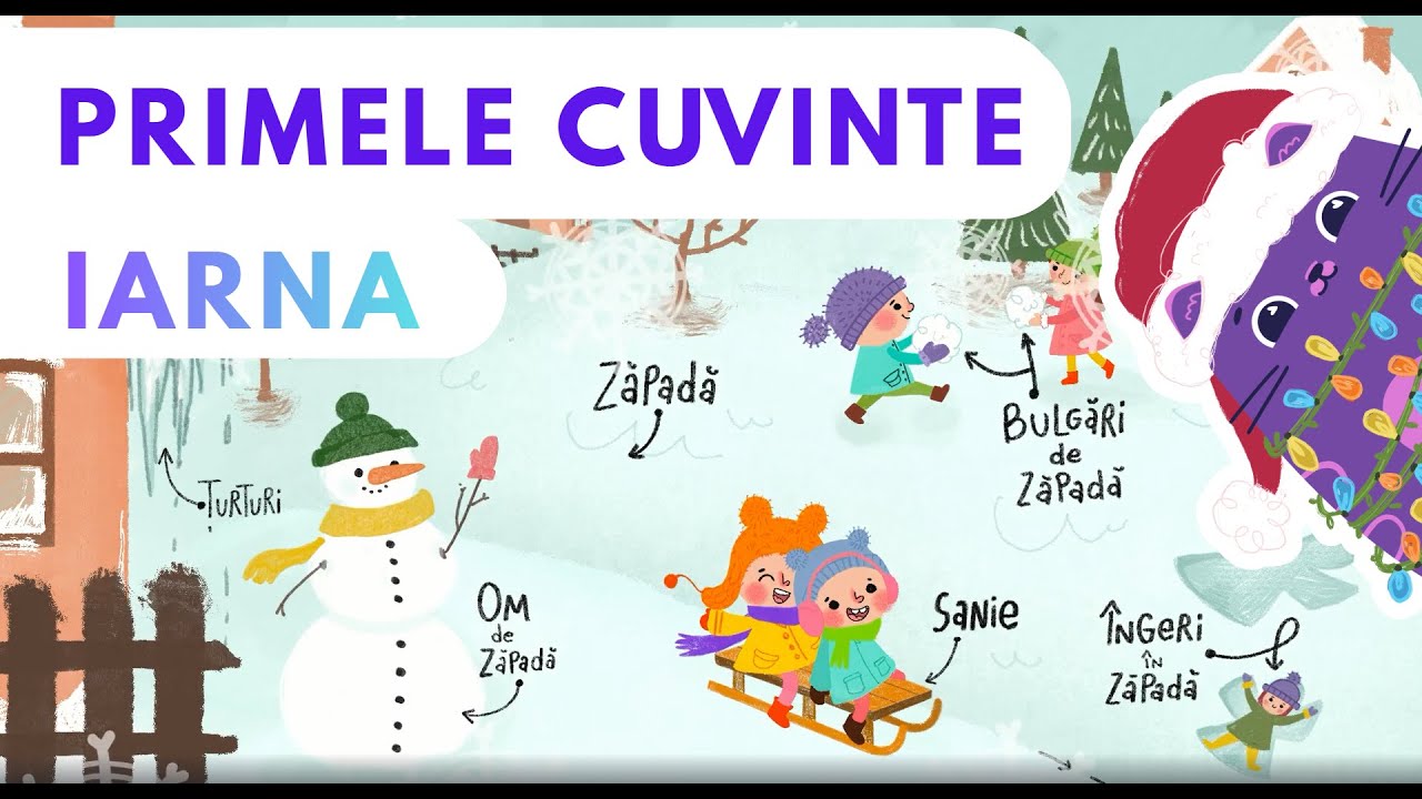 PRIMELE CUVINTE | A VENIT IARNA I CRACIUNUL cu PAM BEBE I Desene educative pentru copii