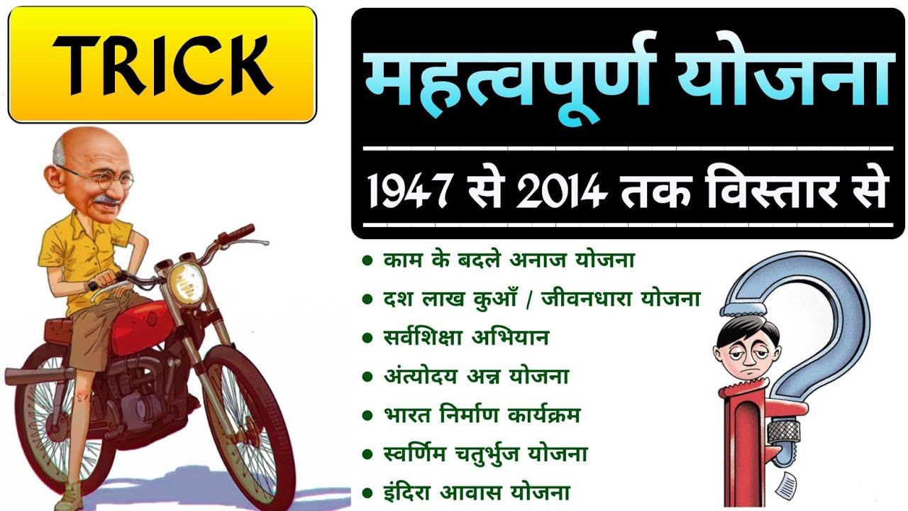 केंद्र सरकार की योजनाएं 1947-2014 (Central government schemes 1947-2014