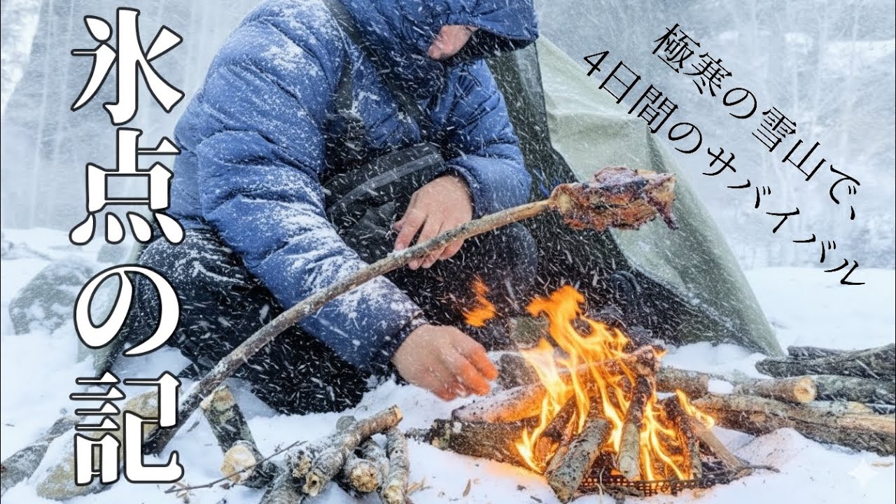 【野営探索&野営】極寒の雪山で4日間の秘境サバイバルキャンプ:Winter Bushcraft & Solo Camping in Deep Snow [No Talking]