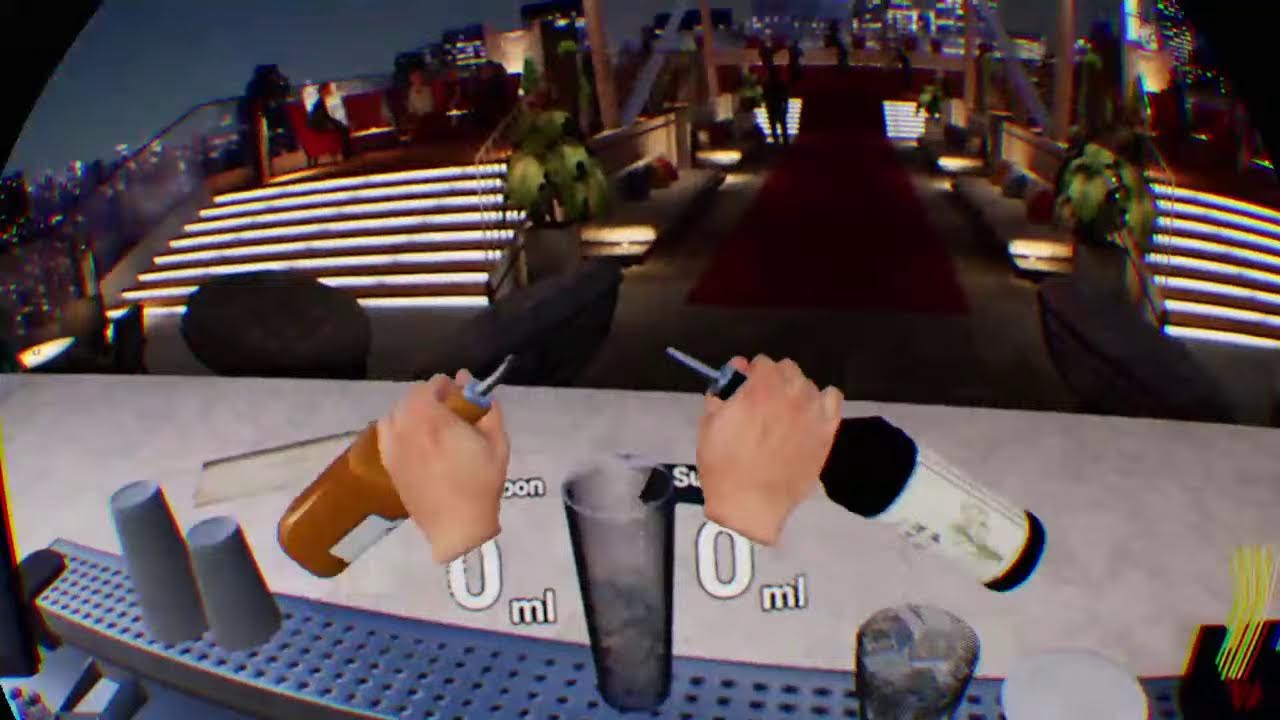 Real life bartender plays Bartender vr pro mode