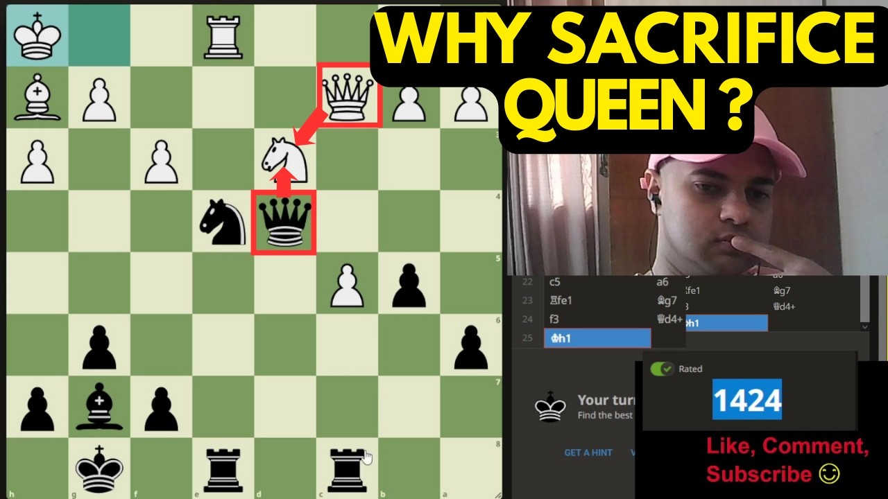 Why Sacrifice Queen? ♕ Chess Puzzle Gameplay