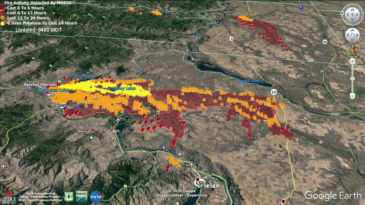 WA Wildfire Virtual Map Fly Through 2020.09.07