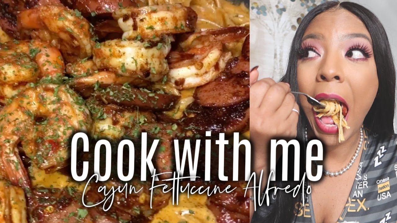COOK WITH ME: HOW TO MAKE CAJUN FETTUCCINE ALFREDO (TRYING TIKTOK RECIPES!!!)