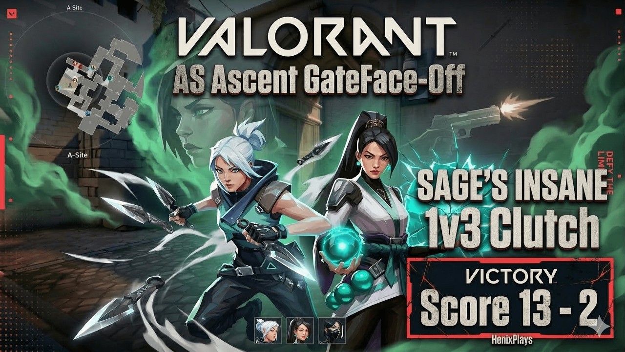 Безумный решающий момент VALORANT SAGE 1 на 3 (Восхождение) 🔥 | Победа 13–2