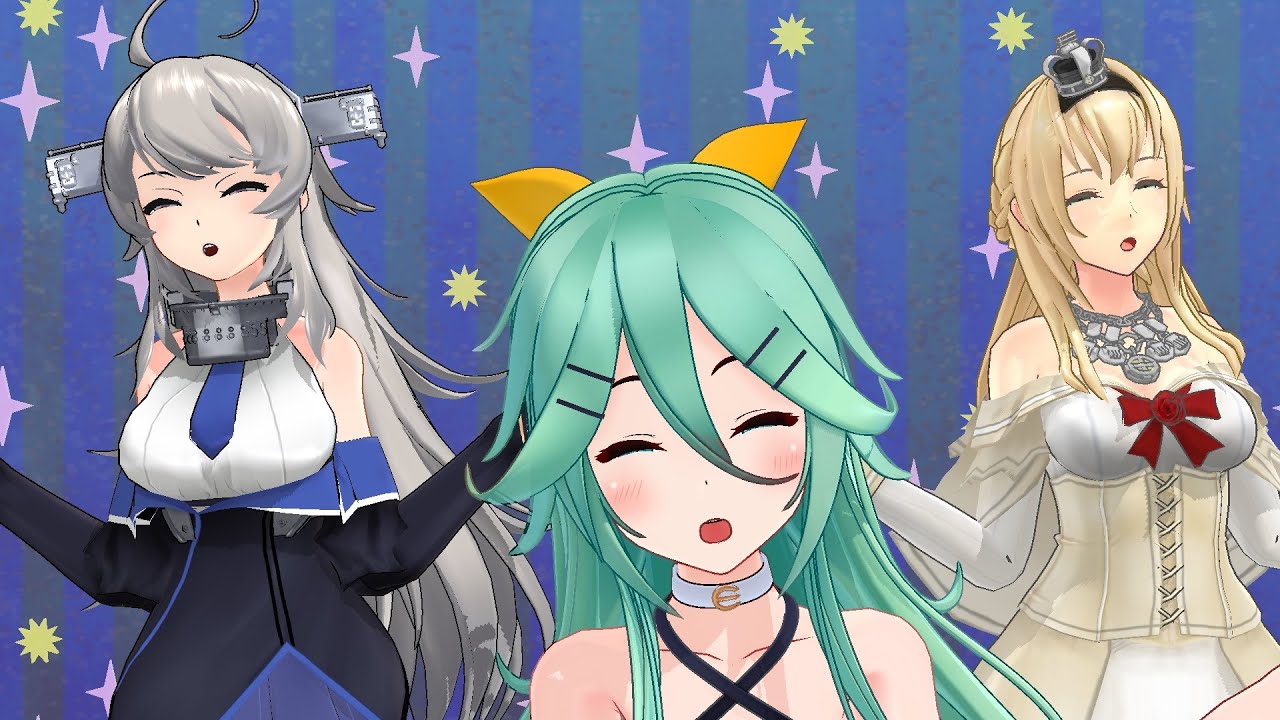 未来時計AM4:30　艦これ　MMD　山風、Washington、Warspite (Kancolle)