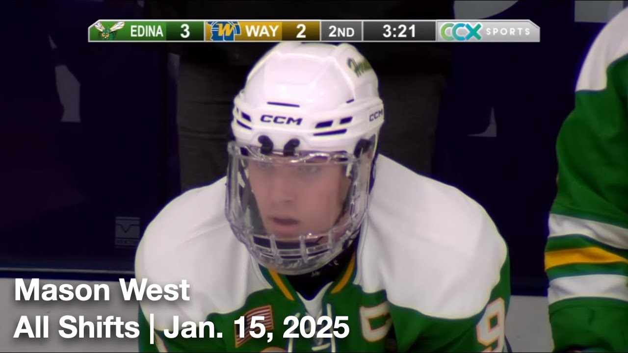 Mason West (EDN9) | All Shifts | Edina Hornets vs. Wayzata Trojans (MN HS) | 1 15 2025