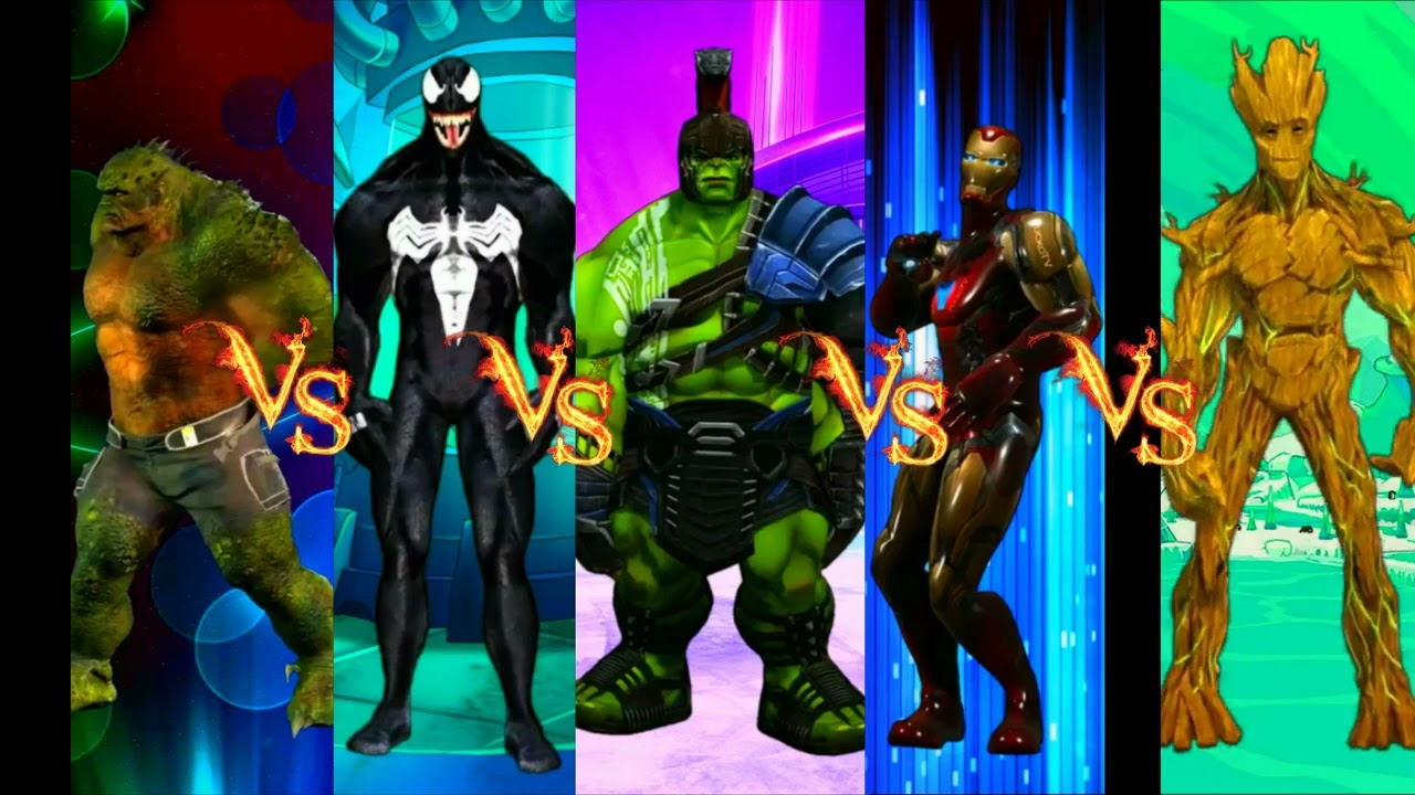 HULK EVIL MONSTER DANCE vs VENOM vs HULK GLADIATOR vs IRON MAN 4k vs GROOT : CHALLENGE DANCE COLOR
