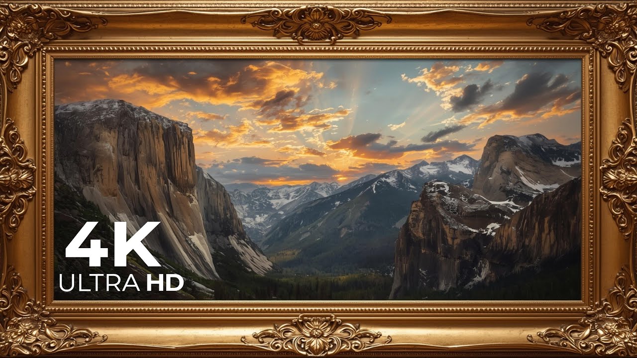 Epic Mountain Valley at Cinematic Sunset | 4K UHD Ambient TV Wallpaper