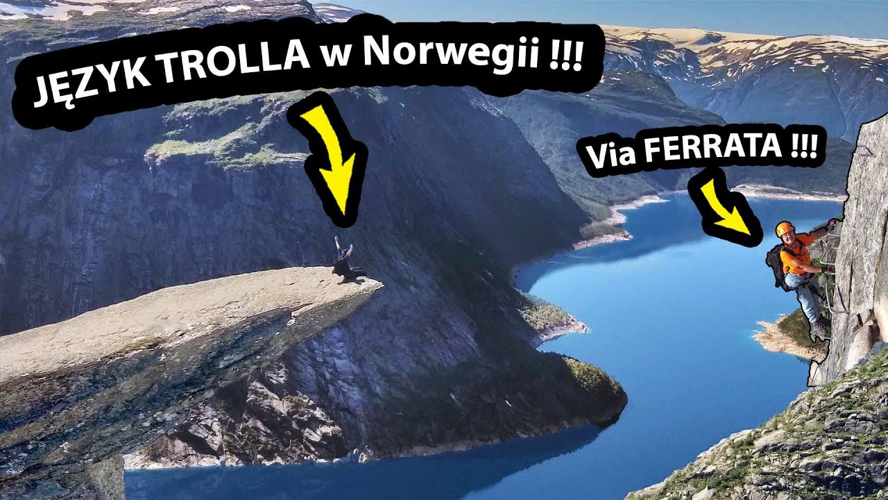 Język Trolla w Norwegii !!! ...i Wielka Kolejka do ZDJĘCIA !!! - Trolltunga via Ferrata (Vlog # 477)
