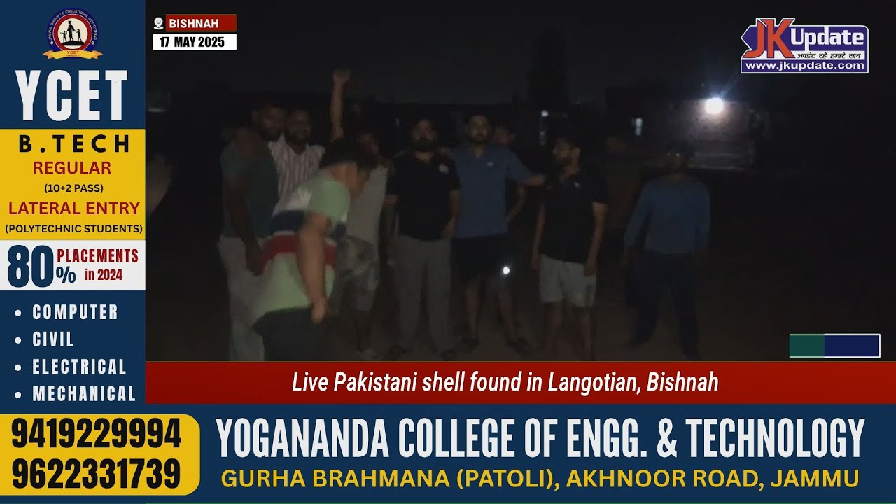 Live Pakistani shell found in Langotian, Bishnah